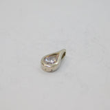 Sterling Silver Round Paste Set Peardrop Charm Pendant Vintage c1970