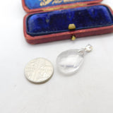 Sterling Silver and Cut Glass Charm Pendant Vintage c1970
