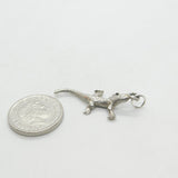 Sterling Silver Crawling Lizard Charm Pendant Vintage c1970
