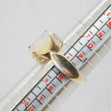 Sterling Silver Faceted Opalite Studio Style Dress Ring Vintage c1970 Size Q 1/2