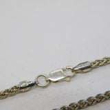Sterling Silver Modernist Style Rope Chain Necklace Vintage c1970s 50cm Length