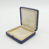 Victorian Blue Faux Leather Square Jewellery Box Antique c1890