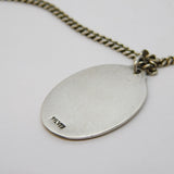 Sterling Silver & Yellow Enamel St Christopher Travel Necklace Vintage c1960