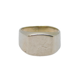Sterling Silver Graduating Band Plain Front Signet Ring Vintage c1970 Size X