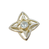 Sterling Silver Blue Topaz Celtic Style Charm Pendant Vintage c1970