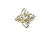 Sterling Silver Blue Topaz Celtic Style Charm Pendant Vintage c1970