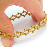 Victorian Rolled Gold, Seed Pearl & Turquouse Expanding Bracelet Antique