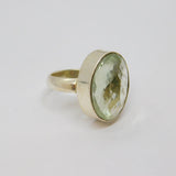 Sterling Silver Chunky Faceted Citrine Statement Ring Vintage c1970 Size O