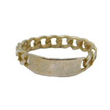 Sterling Silver Flat Curb Style Identity Band Ring Vintage 1977 Size O