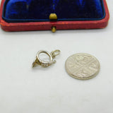 Sterling Silver Bugle Hunting Horn Trumpet Charm Pendant Vintage c1970