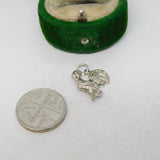 Sterling Silver Chicken Cockerel Charm Pendant Vintage c1970