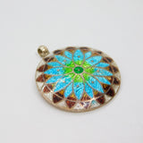 Sterling Silver Theo Fennell Colourful Enamel Disc Pendant Modern 2011 London