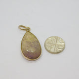 Sterling Silver Faceted Raw Amethyst Peardrop Charm Pendant Vintage c1970s