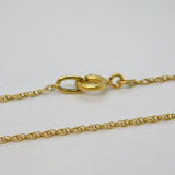 9ct Yellow Gold Essential Rope Chain Necklace 46cm or 18" Length Antique