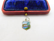 Sterling Silver and Enamel Fort Augustus Shield Charm Pendant Vintage c1970