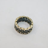Sterling Silver Swirly Pattern Studio Band Ring Vintage c1970 Size J