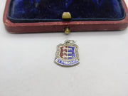Sterling Silver and Enamel Gt Yarmouth Travel Shield Charm Pendant Vintage c1970