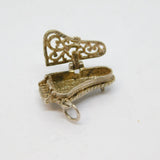 Sterling Silver Cutwork Hinged Lid Piano Charm Pendant Vintage c1970