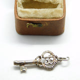 Sterling Silver 18th Birthday Key Charm Pendant Vintage c1970