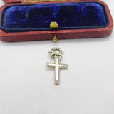 Sterling Silver Delicate Crucifix Charm Pendant Vintage c1970