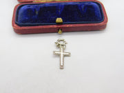Sterling Silver Delicate Crucifix Charm Pendant Vintage c1970