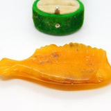Novelty Carved Butterscotch Amber Marine Fish Keepsake Antique c1920 Art Deco