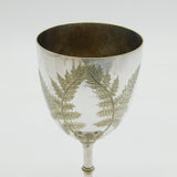 Victorian Silver Plated Floral Pattern Chalice Goblet Antique c1880s