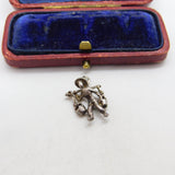 Sterling Silver Farmer with Baskets Charm Pendant Vintage c1970