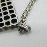 Sterling Silver Large Honeycomb Form Pendant Necklace Vintage 1973 Sheffield