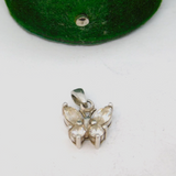 Sterling Silver Crystal Butterfly Charm Pendant Vintage c1970