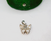 Sterling Silver Crystal Butterfly Charm Pendant Vintage c1970
