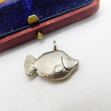 Sterling Silver Little Fishy Charm Pendant Vintage c1970