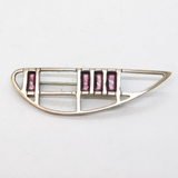 Ortak Scottish Sterling Silver & Enamel Absract Spray Brooch Vintage c1970s