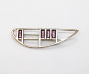 Ortak Scottish Sterling Silver & Enamel Absract Spray Brooch Vintage c1970s