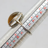 Sterling Silver Cabochon Tiger's Eye Statement Band Ring Vintage c1970 Size U
