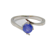 Sterling Silver Tanzanite Crossover Band Dress Ring Vintage c2000 Size T 1/2