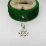 Sterling Silver Maritime Wheel Charm Pendant Vintage c1970