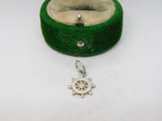 Sterling Silver Maritime Wheel Charm Pendant Vintage c1970