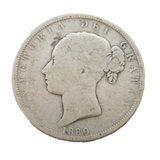 Queen Victoria .925 Silver Half Crown Coin Antique 1880 Fair Condition