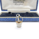 Sterling Silver Champagne Ice Bucket Celebration Charm Pendant Vintage c1970