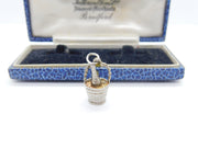 Sterling Silver Champagne Ice Bucket Celebration Charm Pendant Vintage c1970