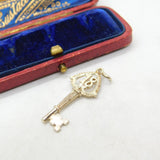Sterling Silver 18th Birthday Good Luck Key Charm Pendant Vintage c1970
