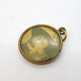 Edwardian Gilt Metal Enamel Earl Roberts & Baden-Powell Fob Pendant Antique