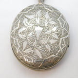 Victorian Sterling Silver Aesthetic Ivy Leaf Sweetheart Locket Antique c1880
