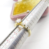 Silver Gilt Engagement Ring With Diamond Paste Vintage c1970 Size P