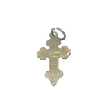 Sterling Silver Diamond Cut Patterned Cross Pendant Vintage 1978 Birmingham