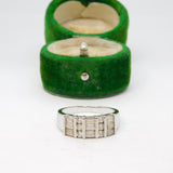 Sterling Silver Spinel Set Art Deco Style Ring Vintage c1970 Size P 1/2