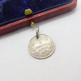 Queen Victoria Canadian 5 Cents Coin Charm or Pendant 1874 Antique