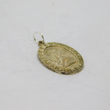 Sterling Silver Oval St Christopher Travel Charm Pendant Vintage c1970