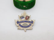 Sterling Silver Enamel 'Canadian Curlers Visit to Scotland' Brooch Vintage 1950